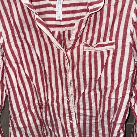 Women’s Striped Red and White Pajama Set - Picture 4 of 8